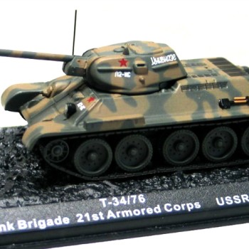 T-34/76 130th TANK BRIGADE 21st ARMORED CORPS - USSR - 1942 (DIE CAST)