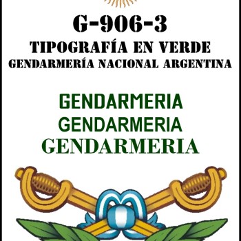GENDARMERIA - Tipografia en verde