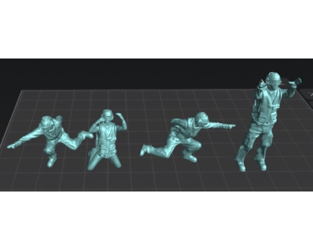 Crew cubierta de portaviones (set.1). 4 figuras