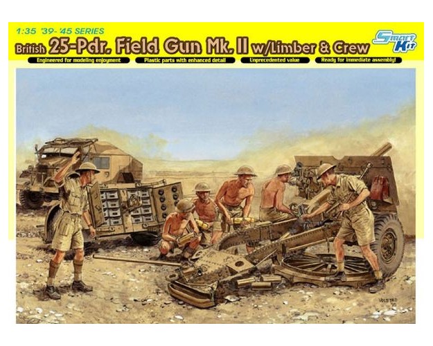 BRITISH 25-Pdr. FIELD GUN MK.II w/Limber & Crew