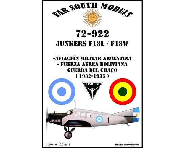 JUNKERS F.13 Sea/Landplane C/calcas Argentinas agregadas