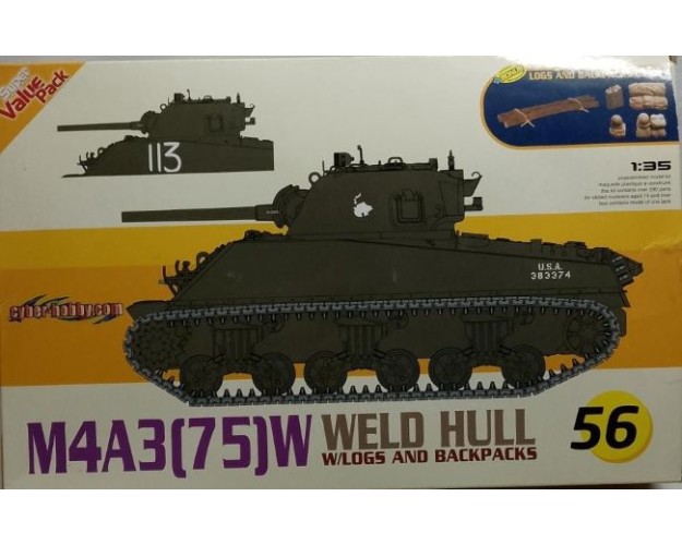 M4A3 (75) WELD HULL W/LOGS AND BACKPACKS