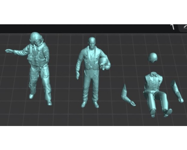 Pilotos Modernos (set.1). 3 figuras - 1/48