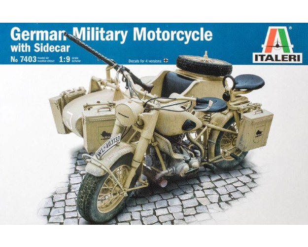 GERMAN MILITARY MOTORCYCLE WITH SIDECAR - ESCALA 1/9