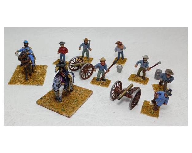 Oficiales y artilleros - Guerra del Paraguay - 28mm (1/56)