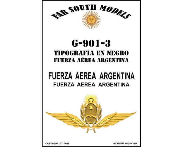 FUERZA AEREA ARGENTINA - Tipografia en Negro