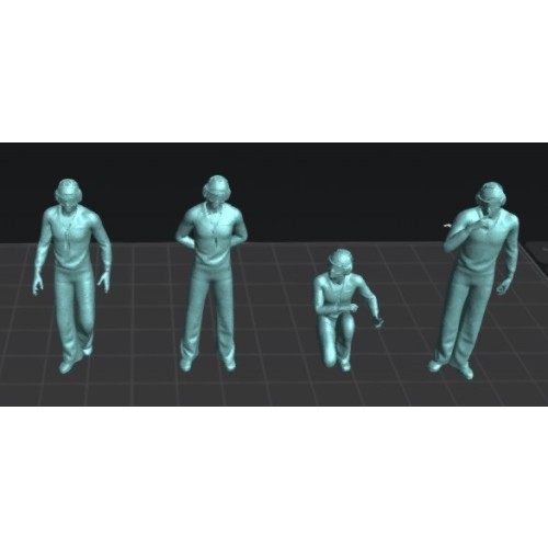 Crew cubierta de portaviones (set.2). 4 figuras