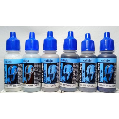 Set de grises - 6 tonos (Para aerógrafo)