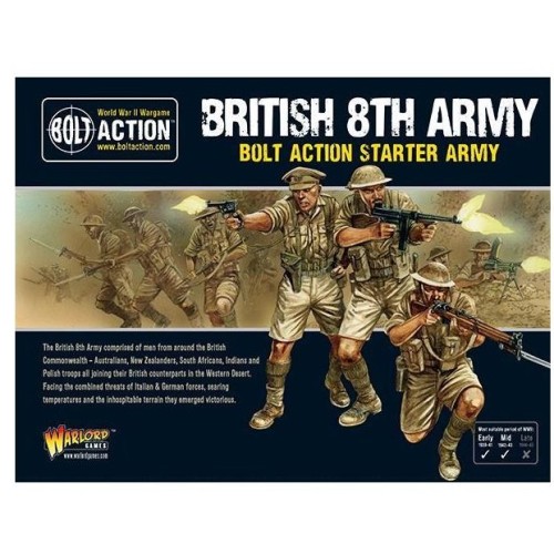 BRITISH 8TH ARMY - BOLT ACTION STARTER ARMY