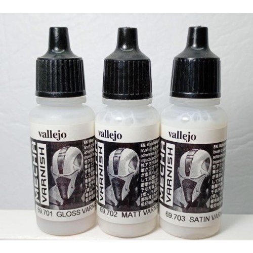 SET DE BARNICES: BRILLANTE, SATINADO Y MATE - 17ml - VALLEJO