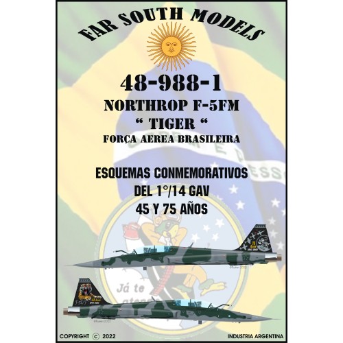 NORTHROP F-5M "TIGER" - FUERZA AÉREA BRASILERA - CALCAS 1/48