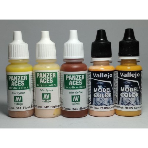 PANZER ACES - SET 5 COLORES - TONOS DE PIEL