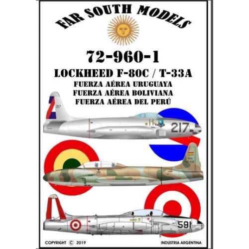 LOCKHEED F-80C / T-33A - FUERZA AÉREA URUGUAYA/BOLIVIANA/DEL PERÚ