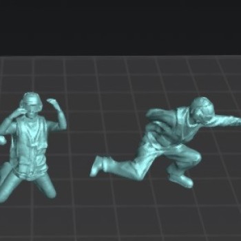 Crew cubierta de portaviones (set.1). 4 figuras