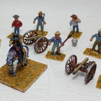 Oficiales y artilleros - Guerra del Paraguay - 28mm (1/56)